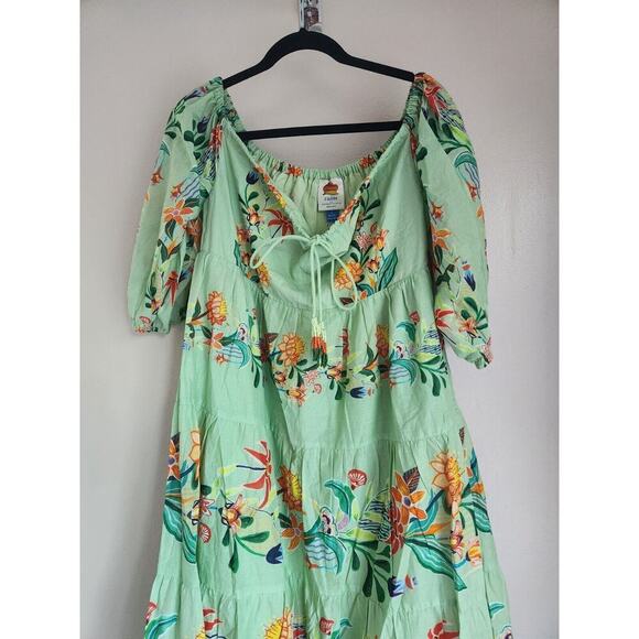 NWT Farm Rio Off-The-Shoulder Tiered Floral Midi Dress Sz LP Petite #9J416 - Picture 5 of 12